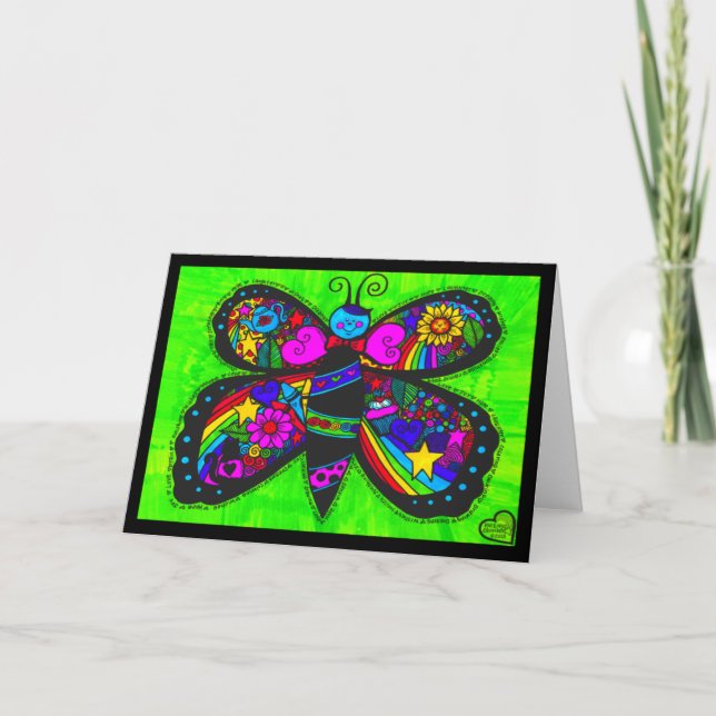 Butterfly i ett Himlar-kort för Grönt Kort (Framsida)
