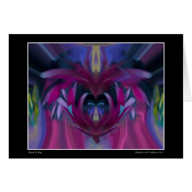 Butterfly i kornblommor nr 3-kort hälsningskort (Framsidan Horizontal)