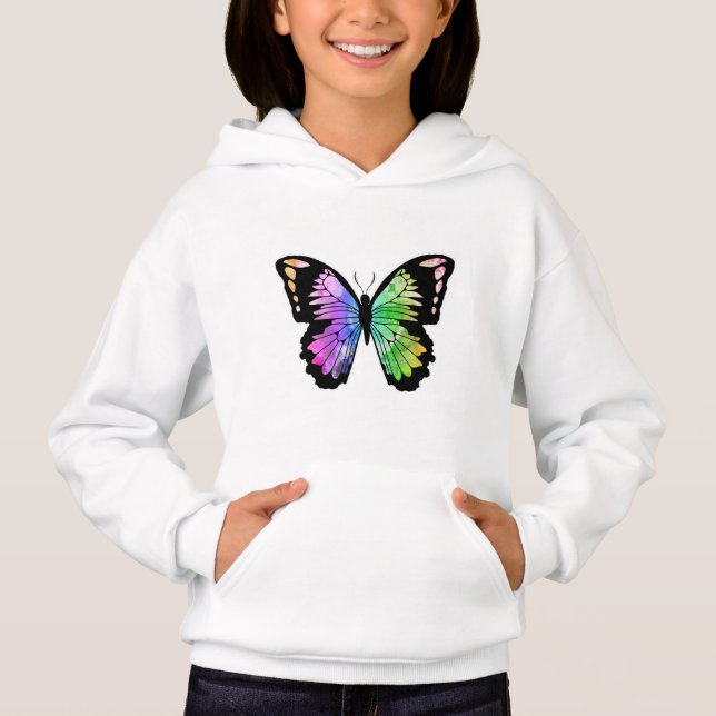 Butterfly i Rainbow Färg T Shirt (Framsida)