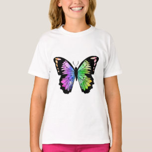 Butterfly i Rainbow Färg T Shirt