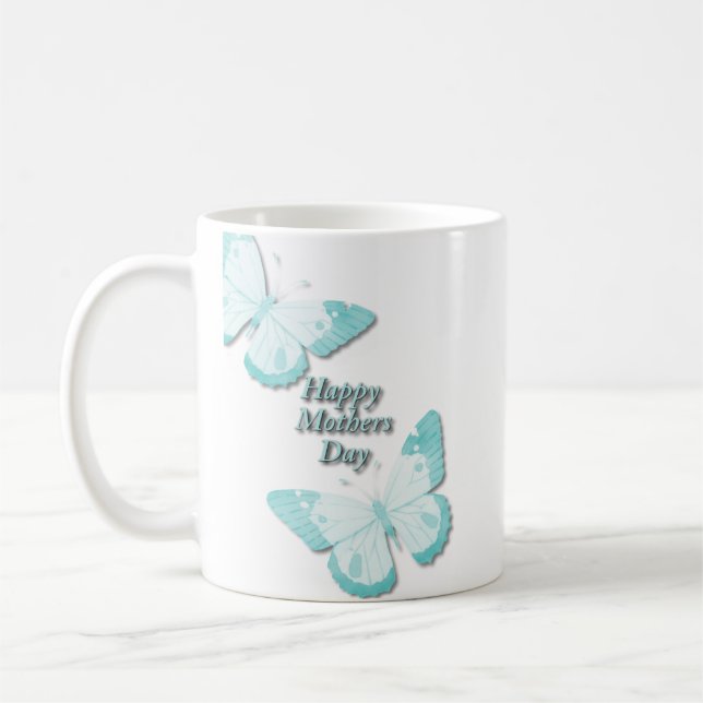 Butterfly i Teal Kaffemugg (Vänster)