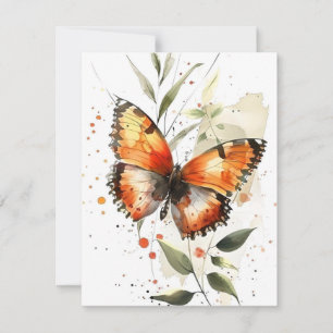 Butterfly i vattenfärger julkort