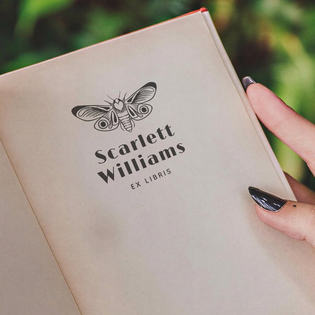 Butterfly illustration Bold Ex Libris Book Stämpel (Skapare uppladdad)