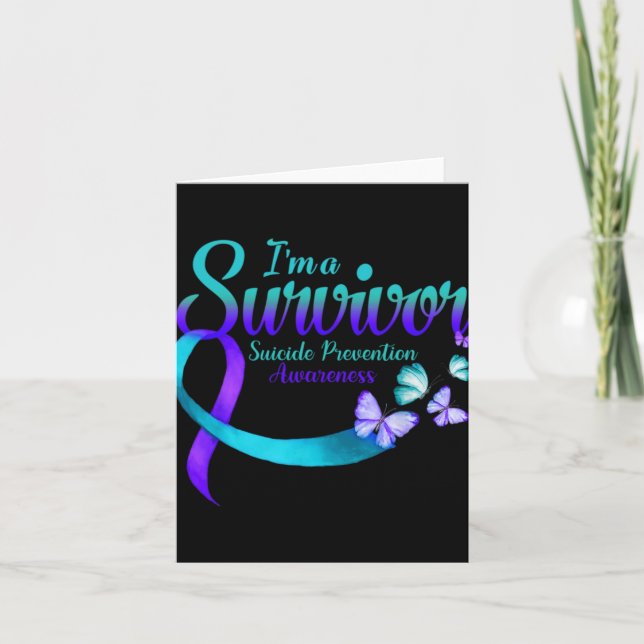 Butterfly Im A Survivor Suicide Prevention Awaren  Kort (Framsida)