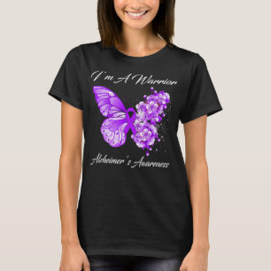 Butterfly I'M A Warrior Alzheimers' s Awareness T Shirt