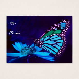 Butterfly in Blue Light Gift Märkre Visitkort