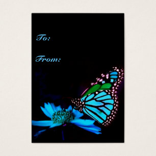 Butterfly in Blue Light-Lodrät Gift Märkre Visitkort
