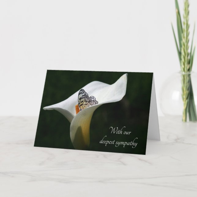 Butterfly in Calla Lily Sympathy Kort (Framsida)
