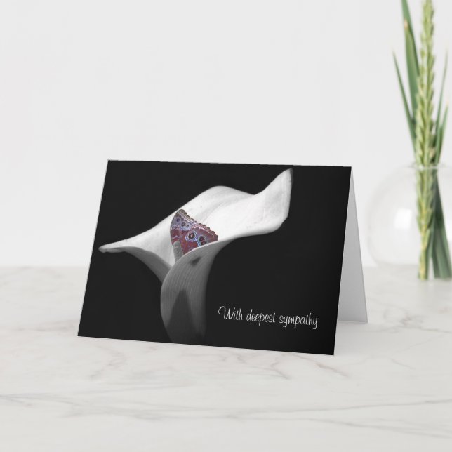 Butterfly in Calla Lily Sympathy Kort (Framsida)