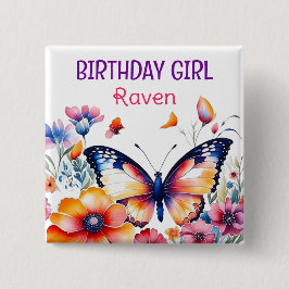 Butterfly in Flowers Girl's Birthday Girl Knapp