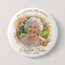 Butterfly In Loving Memory Memorial Button Pin Knapp