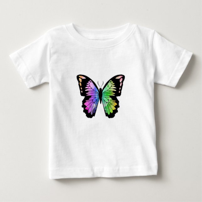 Butterfly in Rainbow Colours T Shirt (Framsida)