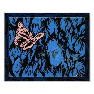 Butterfly in Tulips Photo Print Fototryck