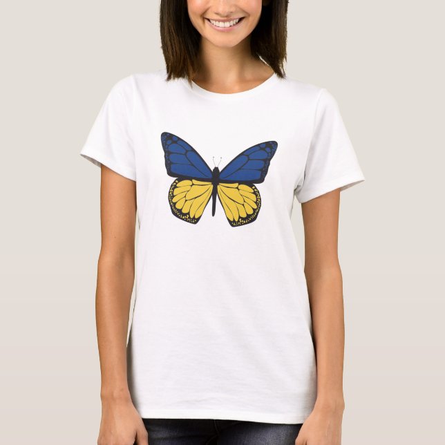 butterfly in ukrainian  colors t shirt (Framsida)