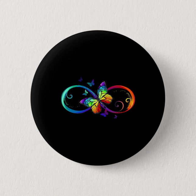Butterfly Infinity Symbol Art Autism Awareness Neu Knapp (Framsida)
