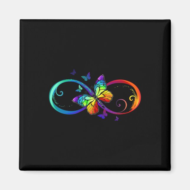 Butterfly Infinity Symbol Art Autism Awareness Neu Magnet (Framsidan)