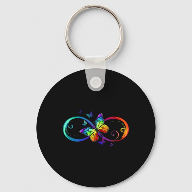 Butterfly Infinity Symbol Art Autism Awareness Neu Nyckelring (Framsida)
