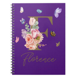 Butterfly Initial Personlig Journal Anteckningsbok