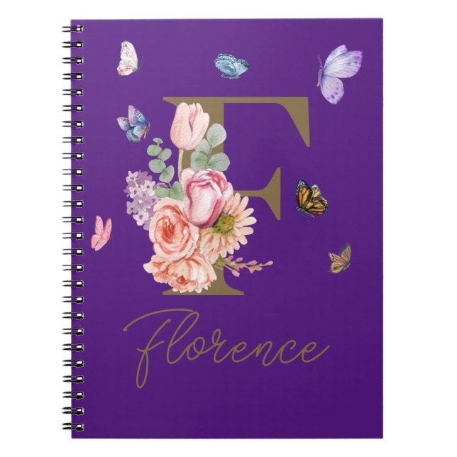 Butterfly Initial Personlig Journal Anteckningsbok (Framsidan)