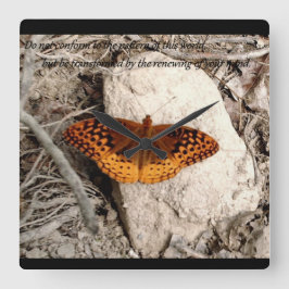 Butterfly inspiration clock fyrkantig klocka