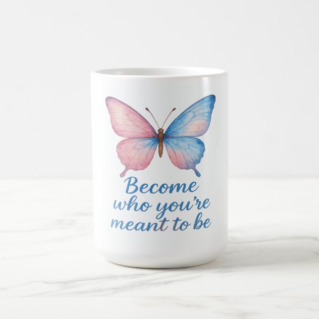 Butterfly Inspirational Candle Label  Kaffemugg (Center)