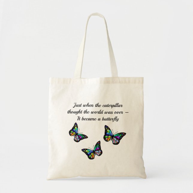Butterfly Inspirational Encouration Quote Tygkasse (Framsidan)