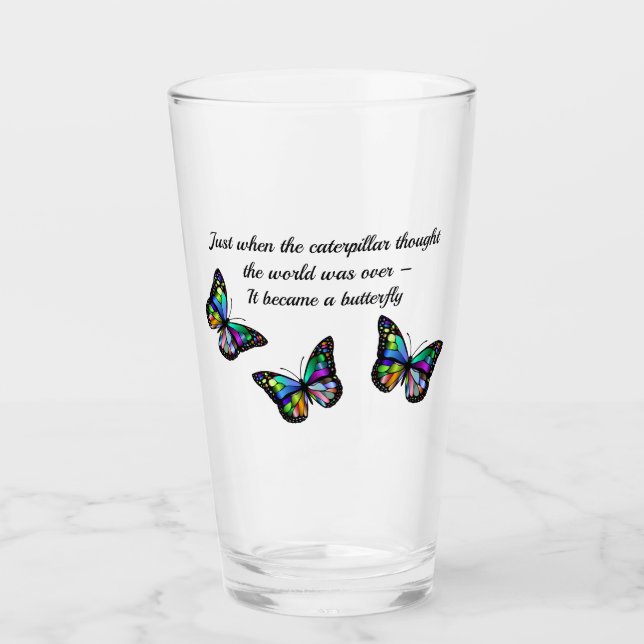 Butterfly Inspirational Quote Glaskopp (Framsida)