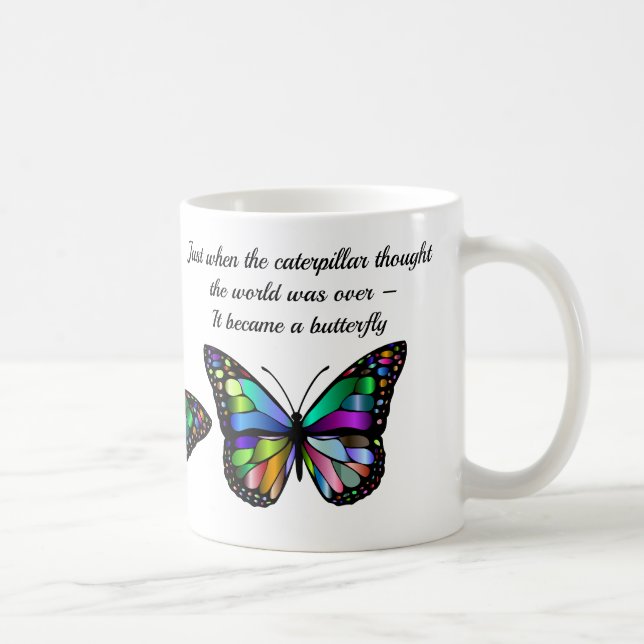 Butterfly Inspirational Quote Kaffemugg (Höger)