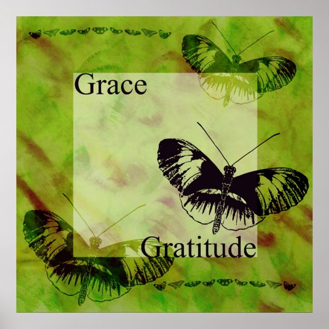 Butterfly inspirations Grace och Gratitude Poster (Framsidan)