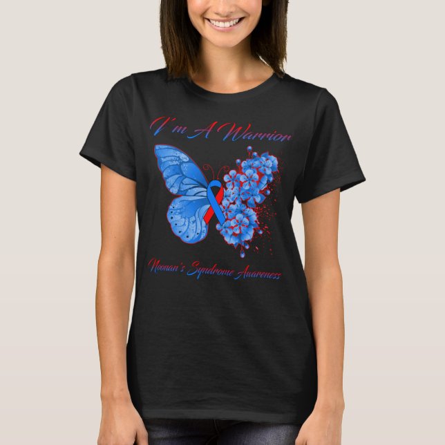 Butterfly I's A Warrior Noonans syndrom T Shirt (Framsida)