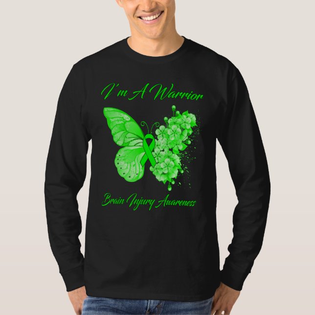 Butterfly Iu2019m A Warrior Brain Injury Awareness T Shirt (Framsida)