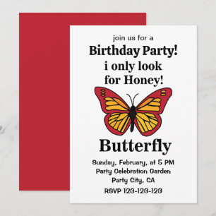Butterfly, jag letar bara efter honung Butterfly B Inbjudningar