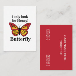Butterfly Jag letar bara efter honungsfjäril Visitkort