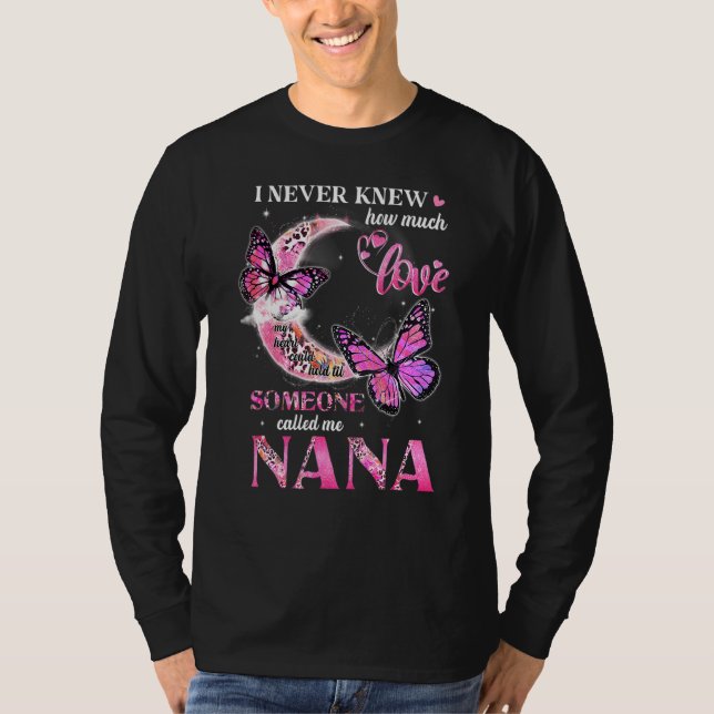 Butterfly Jag vet aldrig hur mycket Kärlek Mors da T Shirt (Framsida)