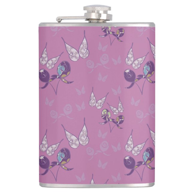 Butterfly Joy Flask (Lila) Fickplunta (Framsidan)