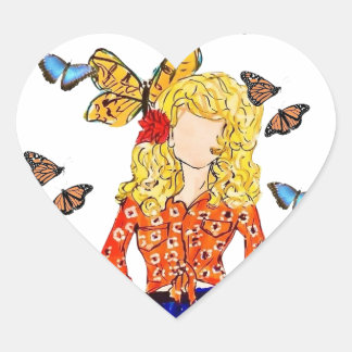 Butterfly Kärlek Heart Sticker Hjärtformat Klistermärke