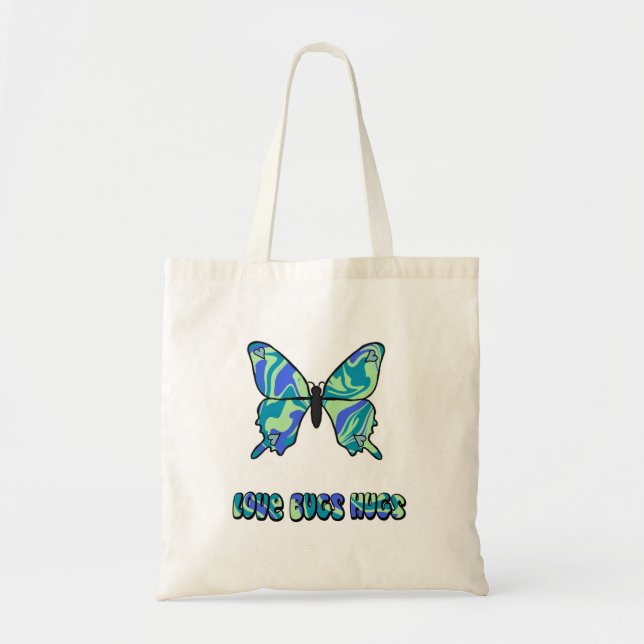 Butterfly Kärlek Kryp Hugs Tote Bag Tygkasse (Framsidan)