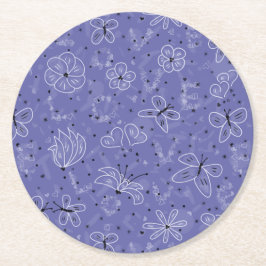 Butterfly KÄRLEK - Sömlös mönster. Underlägg Papper Rund