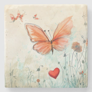 Butterfly Kärlek Stenunderlägg