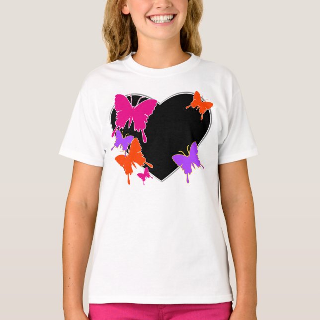 Butterfly Kärlek Tee Shirt (Framsida)