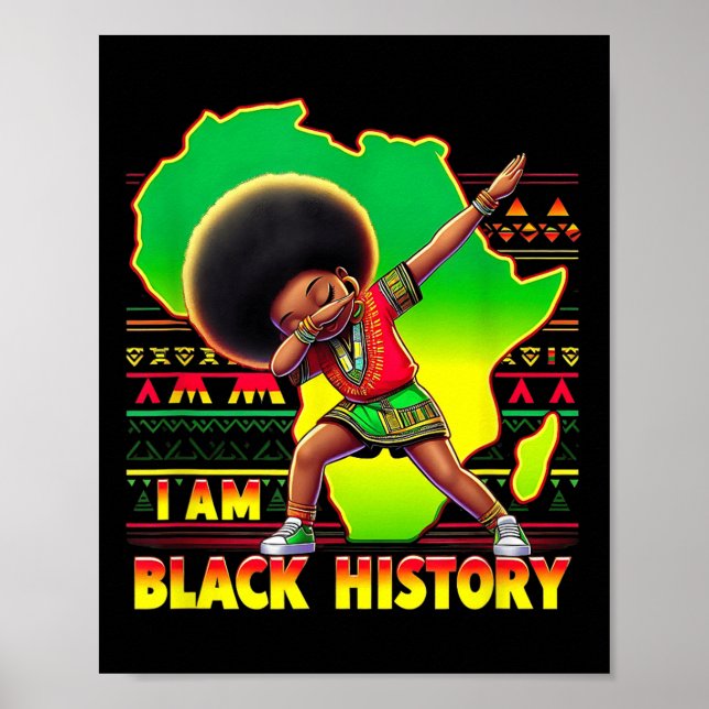 Butterfly Kid Girl I is Black History Month Afrika Poster (Framsidan)