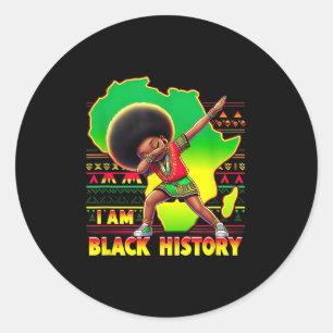 Butterfly Kid Girl I is Black History Month Afrika Runt Klistermärke