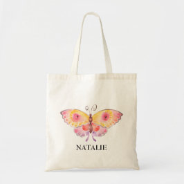 Butterfly Kids Girls Rosa Personlig Tygkasse