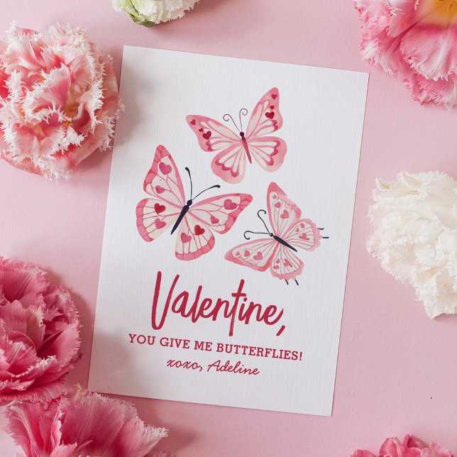 Butterfly Kids Valentines day Anteckningskort (Skapare uppladdad)