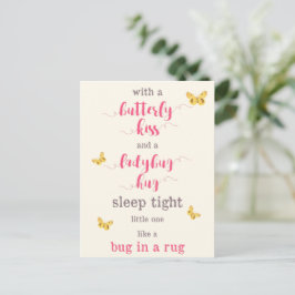 Butterfly Kiss & Ladybug Hug Kids Dikt Vykort