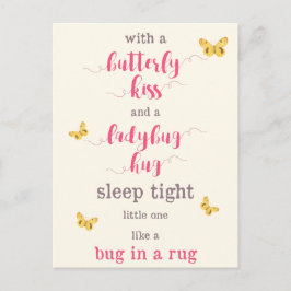 Butterfly Kiss & Ladybug Hug Kids Dikt Vykort