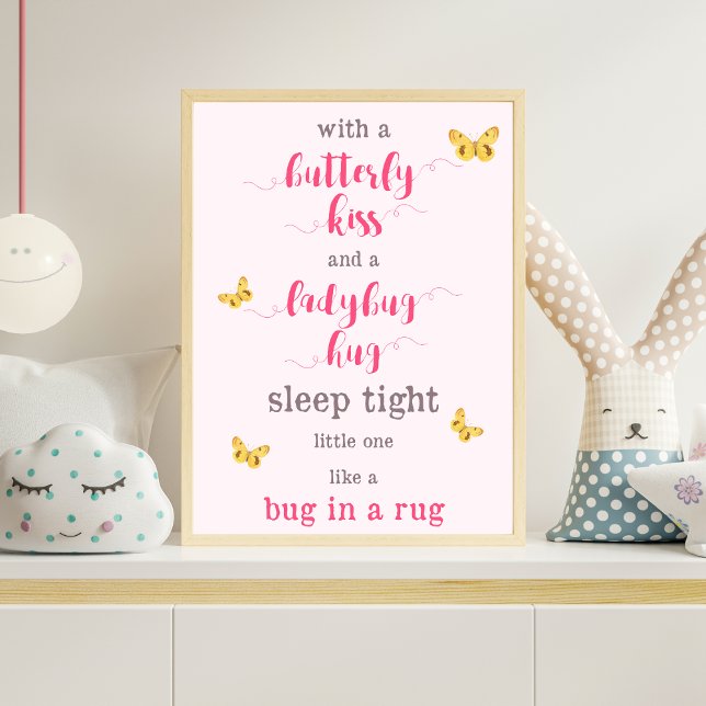 Butterfly Kiss & Ladybug Hug Nursery Dikt Poster (Skapare uppladdad)