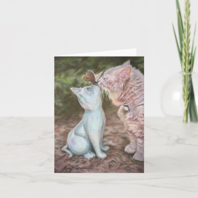 Butterfly Kisses 4" x 5,6" vikt notecard Tack Kort (Framsida)