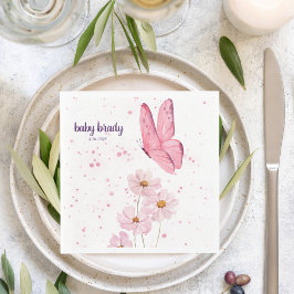 Butterfly Kisses & Baby Önskemål |Babyskor | Rosa Pappersservett