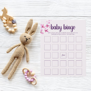 Butterfly Kisses Baby Shower Bingo Game Rosa
